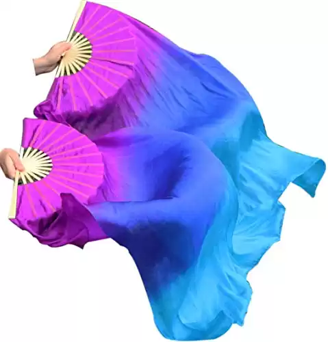 Belly Dance Silk Fan Veils - Kids